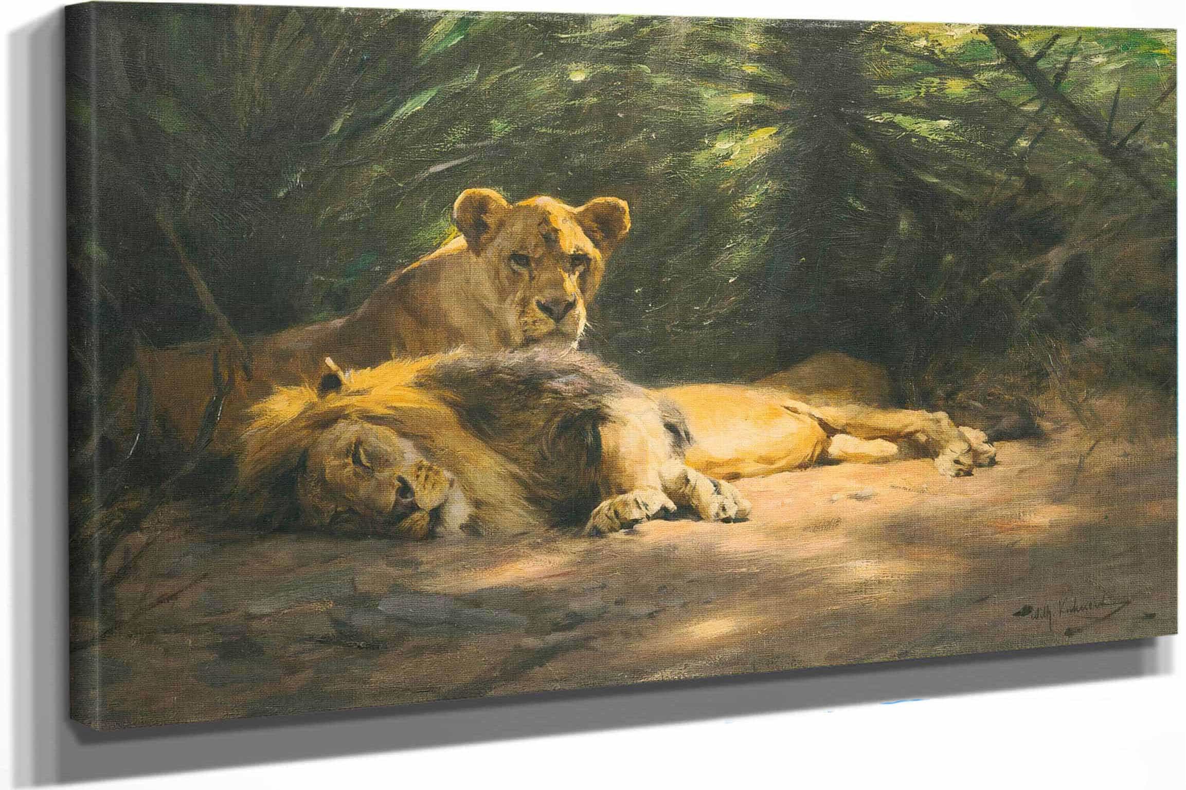 The Lions Den by Wilhelm Kuhnert
