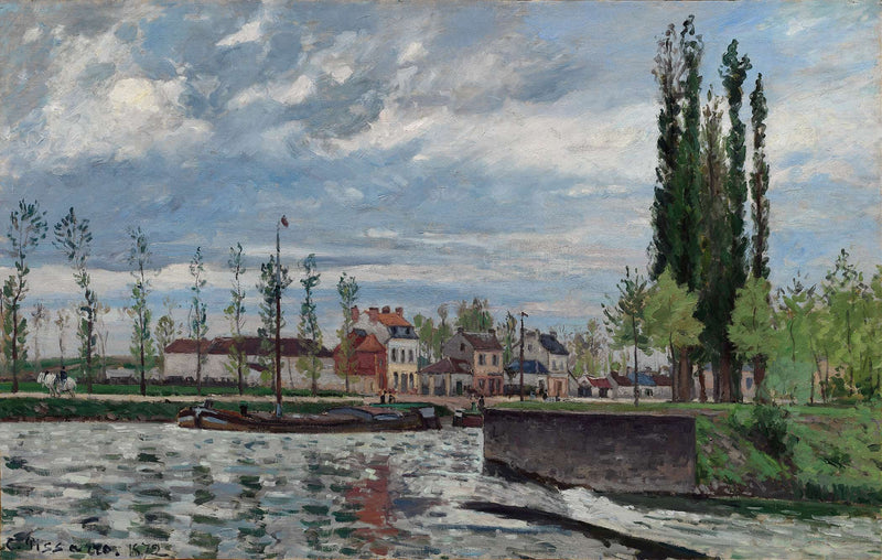 The Lock At Pontoise by Camille Pissarro