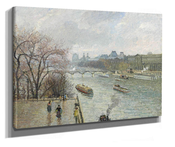 The Louvreafternoon Rainy Weather by Camille Pissarro
