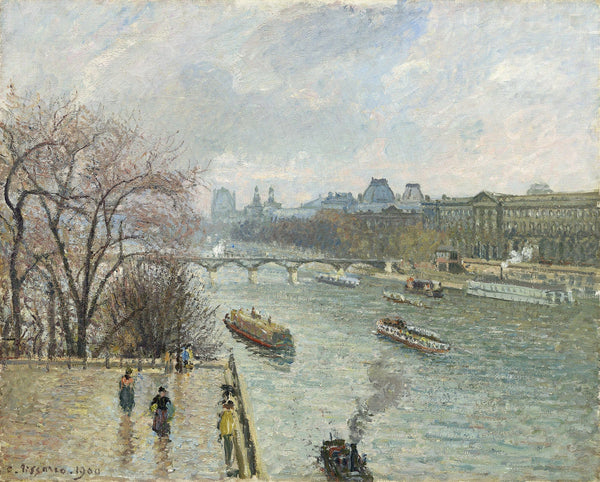 The Louvreafternoon Rainy Weather by Camille Pissarro