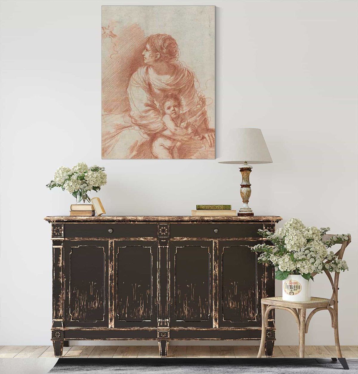 The Madonna And Child With An Escaped Goldfinch Early S by Guercino