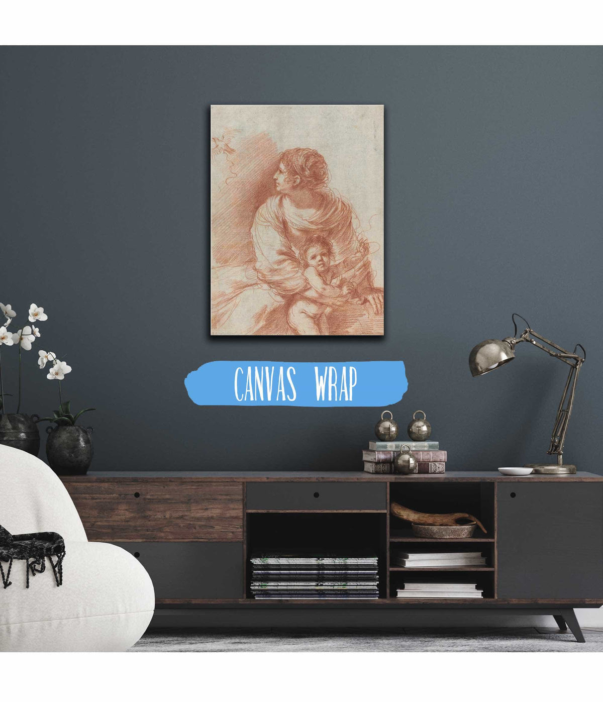 The Madonna And Child With An Escaped Goldfinch Early S by Guercino