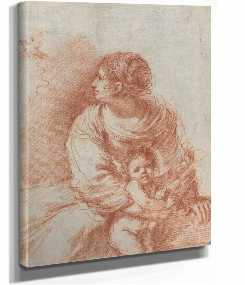 The Madonna And Child With An Escaped Goldfinch Early S by Guercino