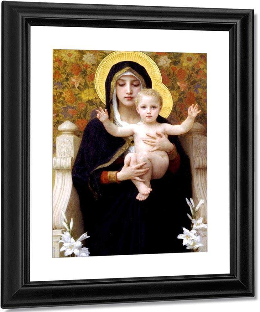 Bouguereau The Madonna of the Roses Wood Framed Canvas Print Repro 11x14