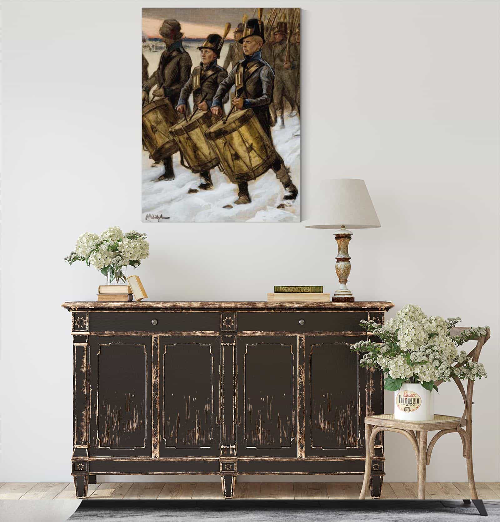 The March Of The Bjorneborg Regiment  by Albert Edelfelt