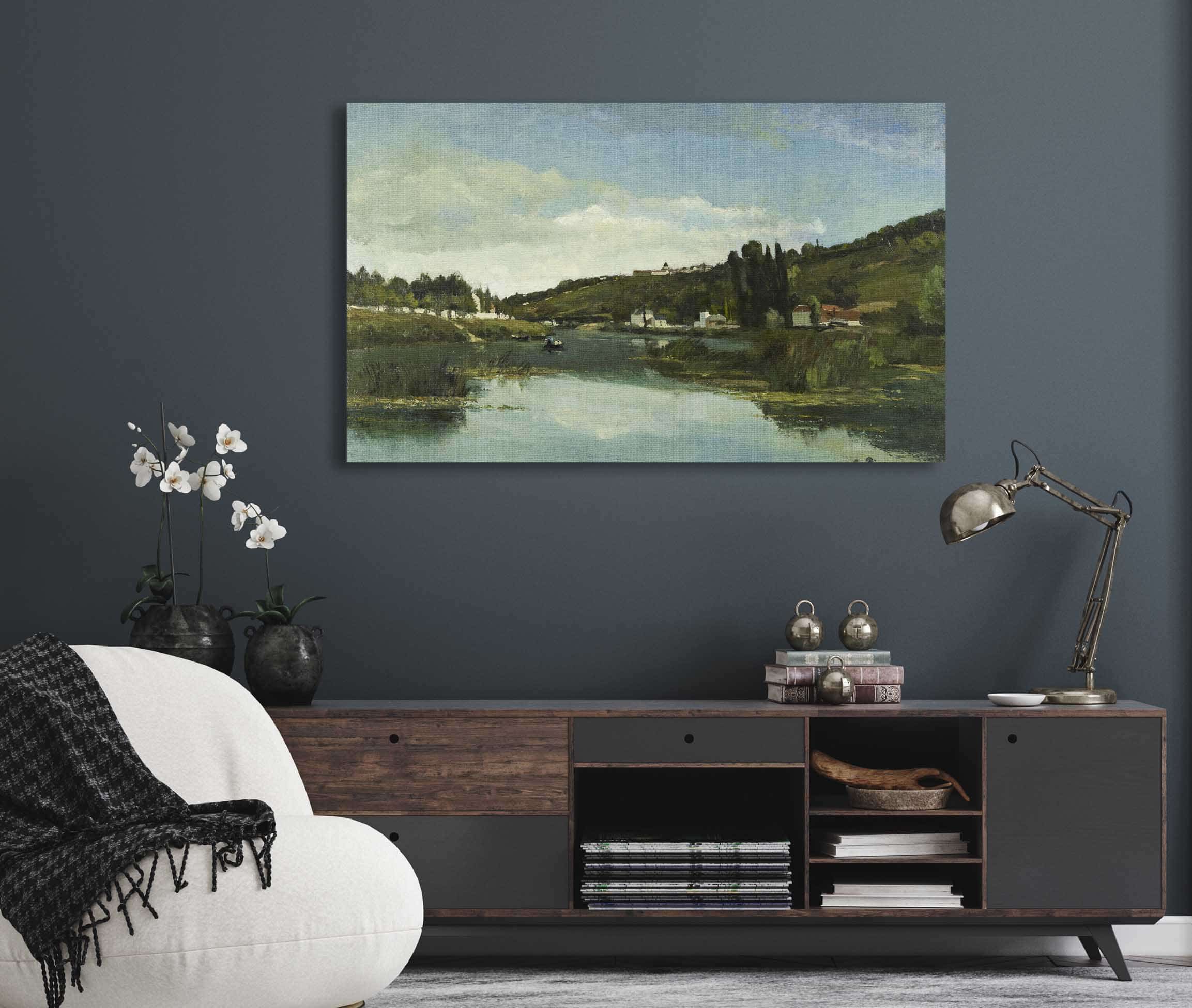 The Marne At Chennevieres by Camille Pissarro