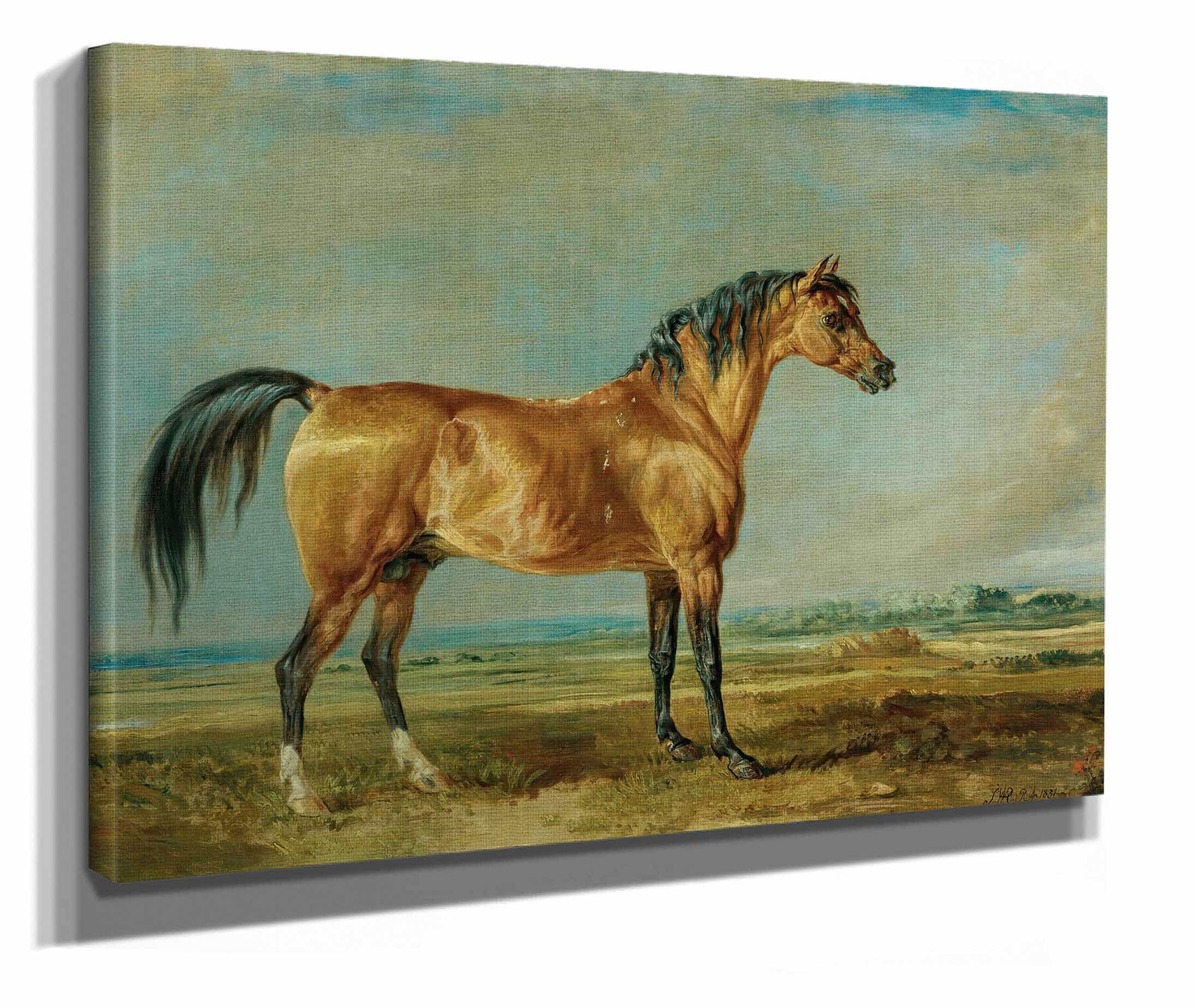 The Marquess Of Londonderrys Arabian Stallion In A Landscape by James Ward