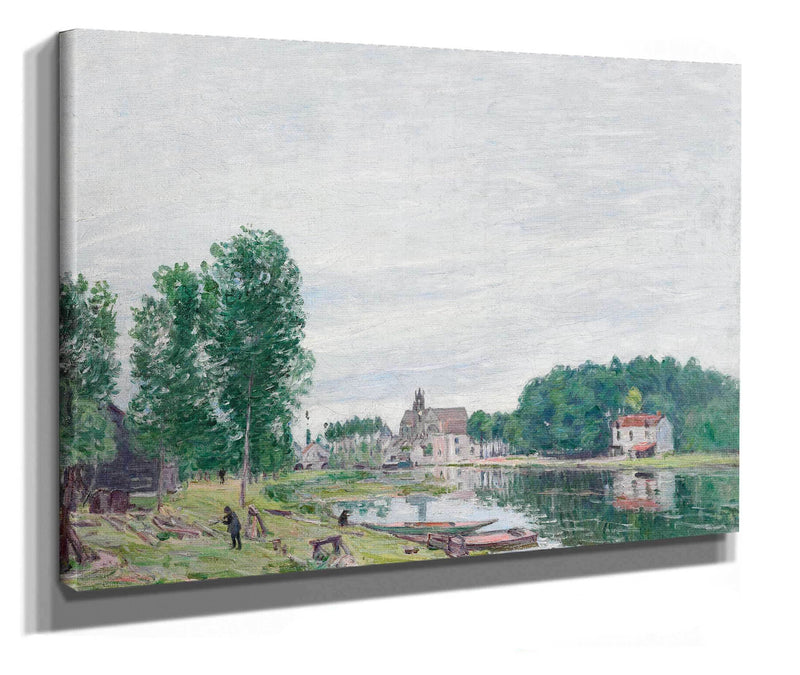 The Matrat Boatyard Moret Sur Loing Rainy Weather by Alfred Sisley