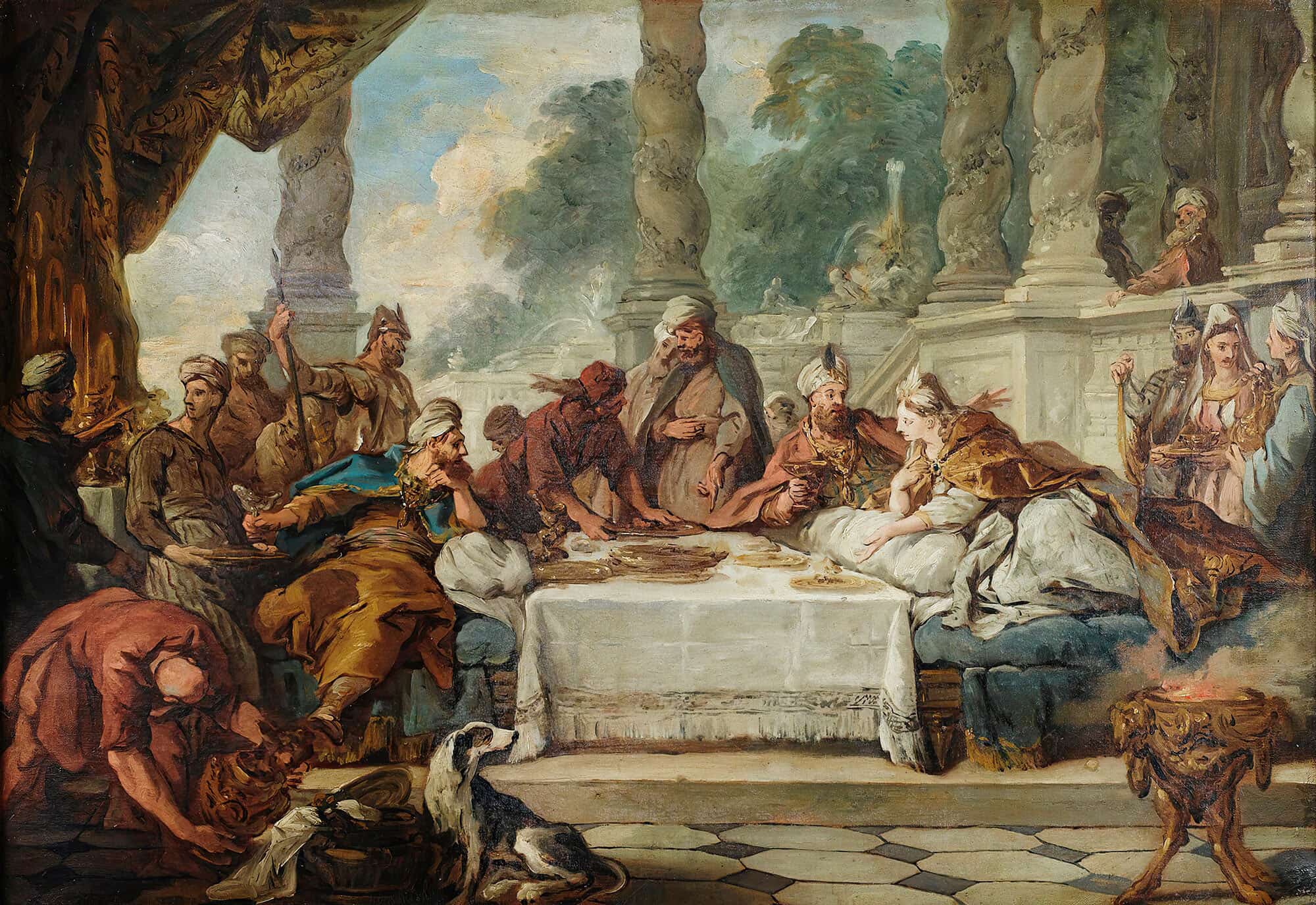 The Meal Of Esther And Ahasuerus by Jean Francois De Troy