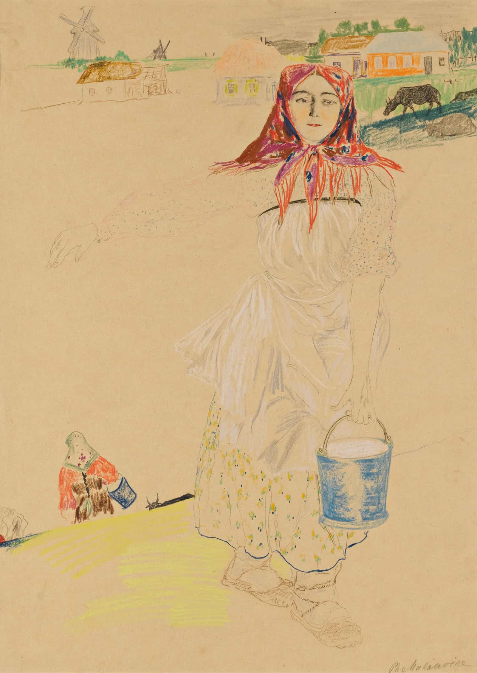 The Milkmaid by Filipp Malyavin