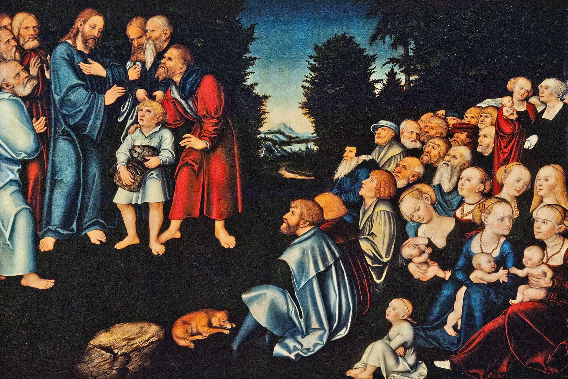 The Miracle Of The Five Loaves And Two Fish by Lucas Cranach The Elder