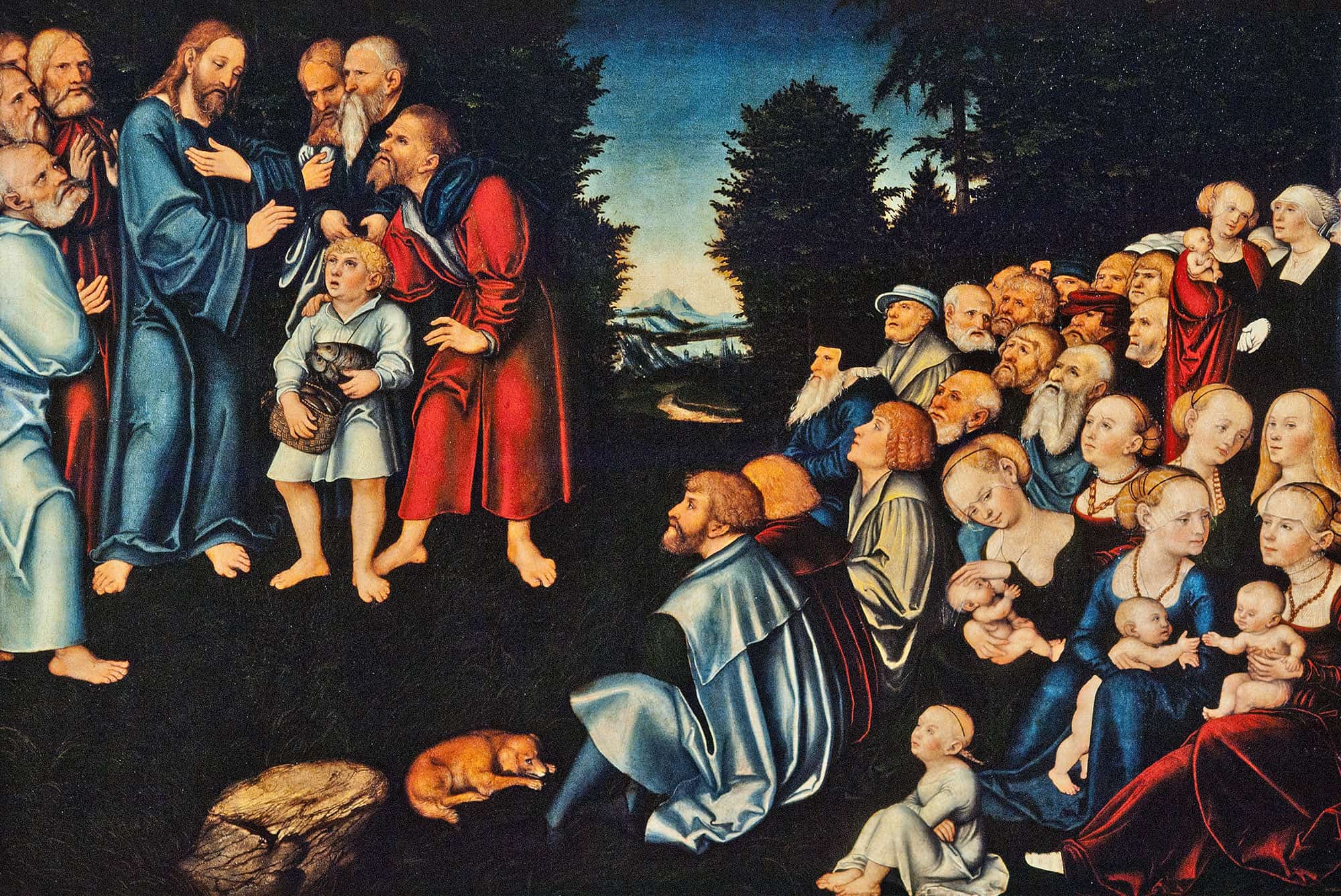 The Miracle Of The Five Loaves And Two Fish by Lucas Cranach The Elder