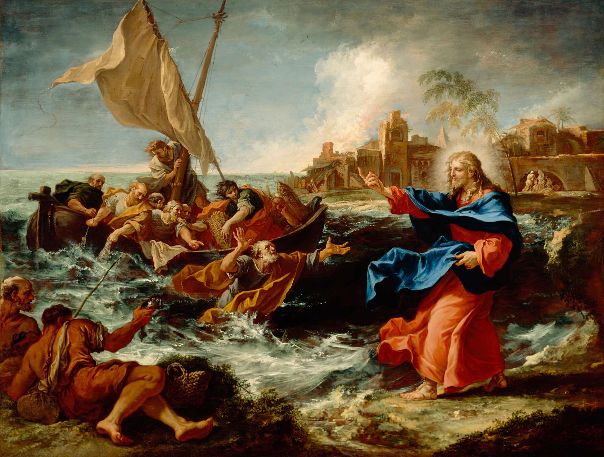 The Miraculous Draught Of Fishes Between And by Sebastiano Ricci