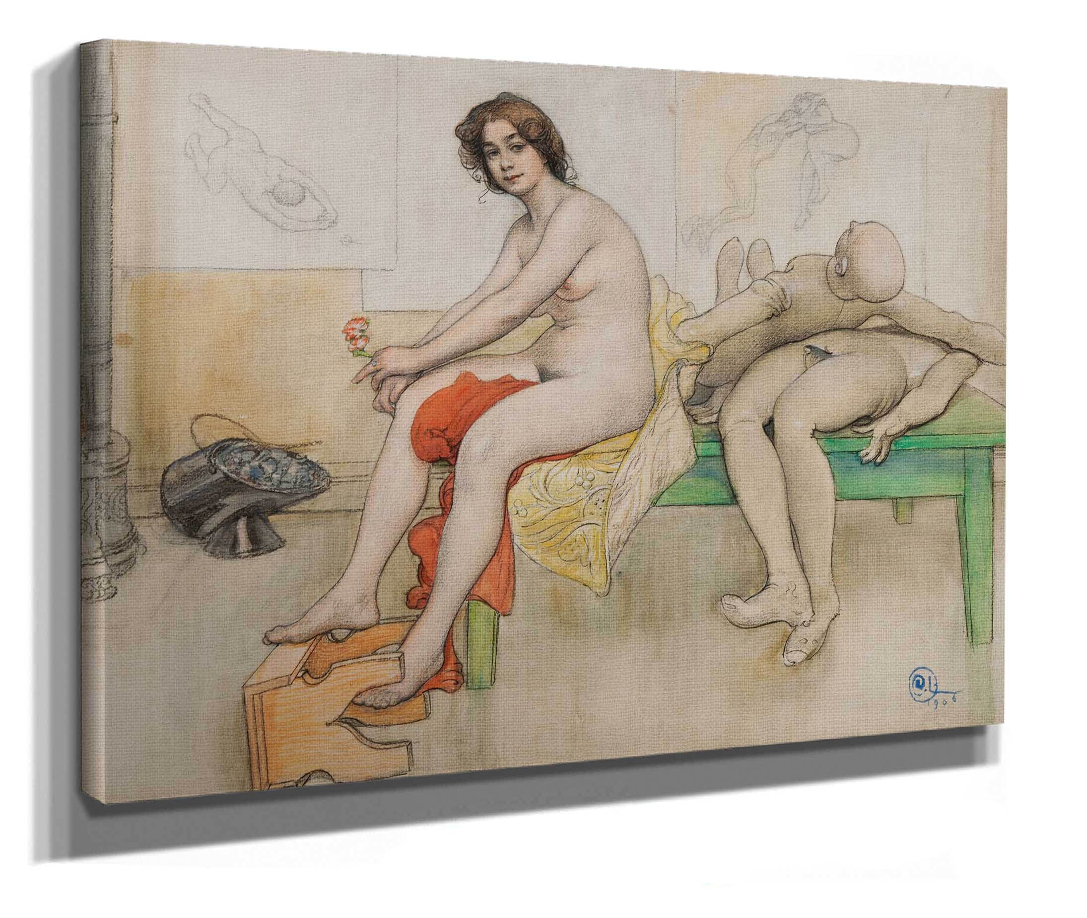The Model And The Mannequins by Carl Larsson
