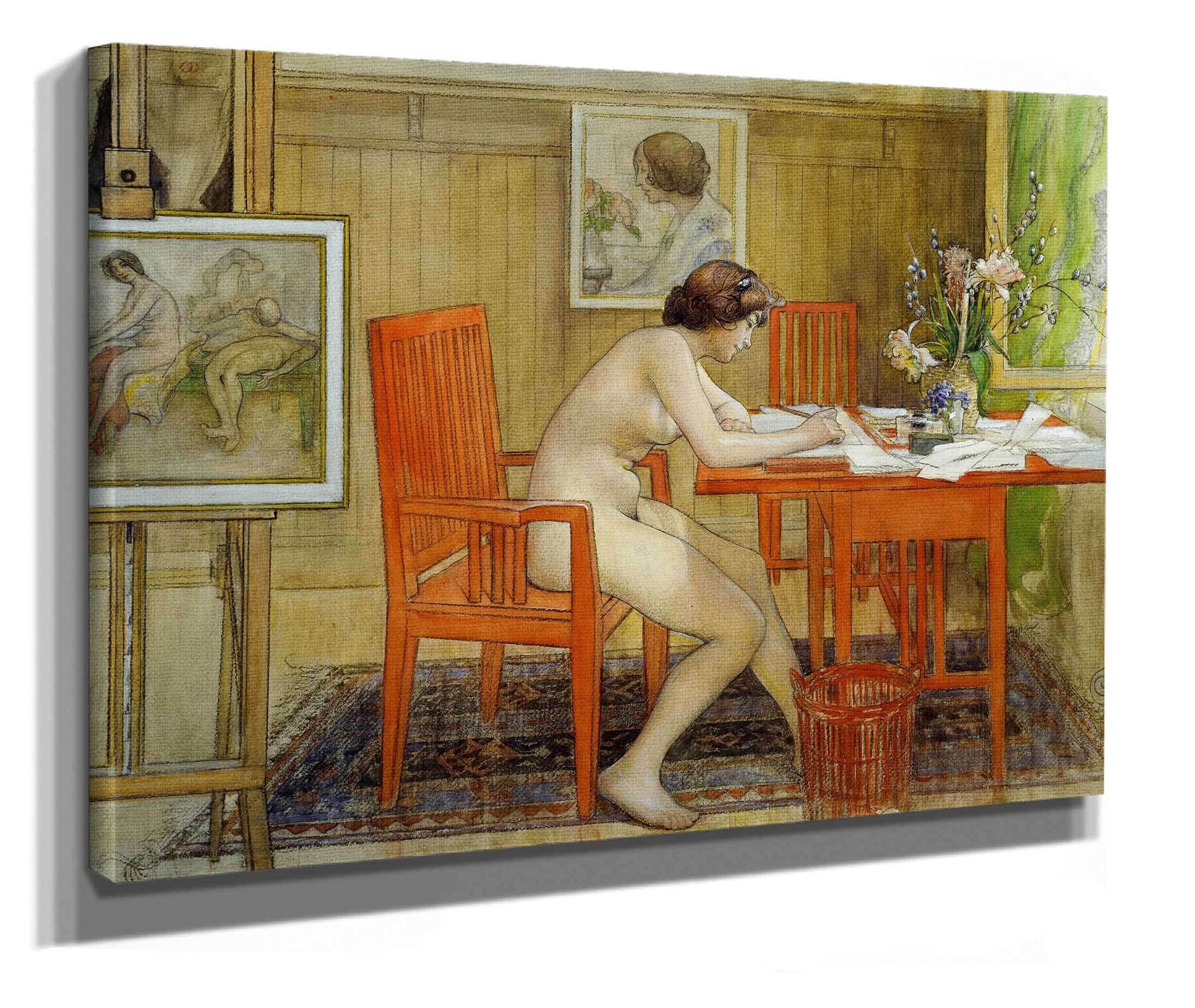 The Model Writing A Postcard by Carl Larsson