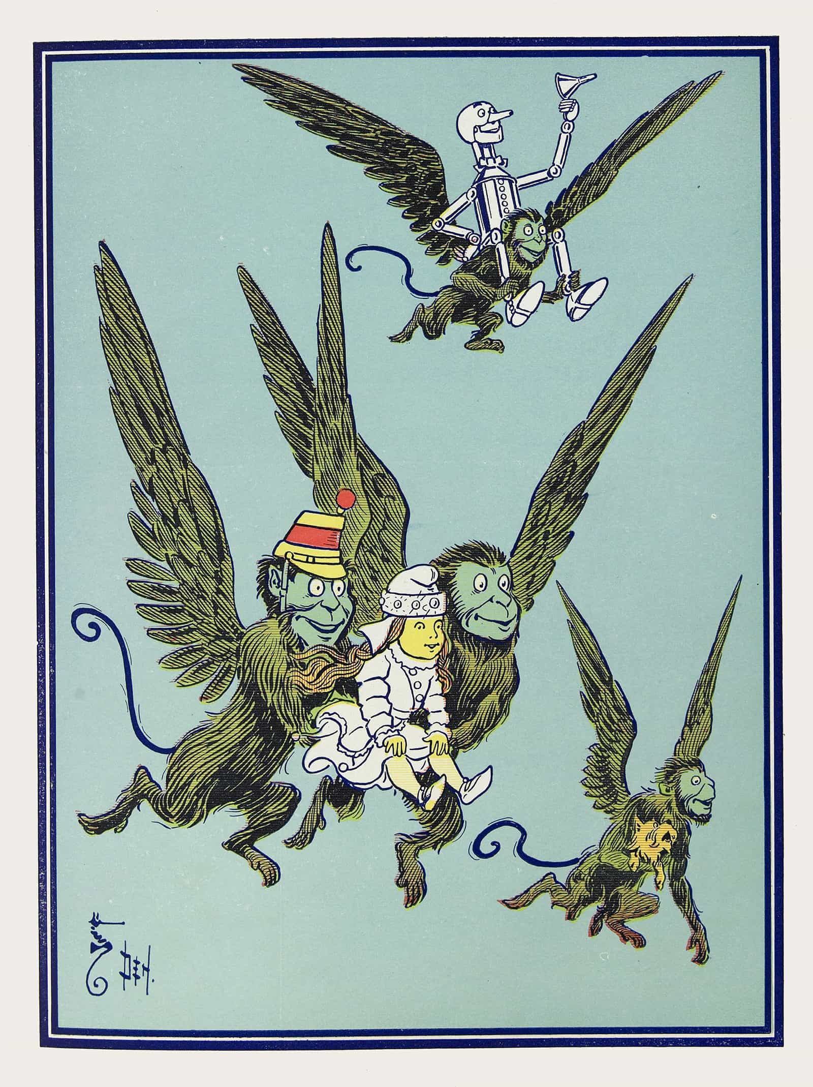 The Monkeys Caught Dorothy In Their Arms And Flew Away With Her by William Wallace Denslow