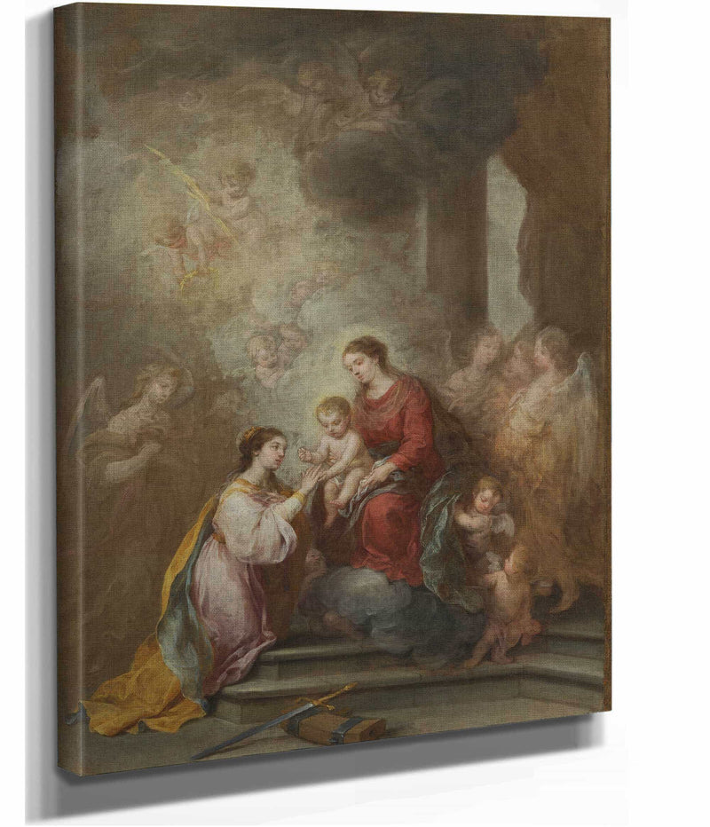 The Mystic Marriage Of Saint Catherine by Bartolome Esteban Murillo
