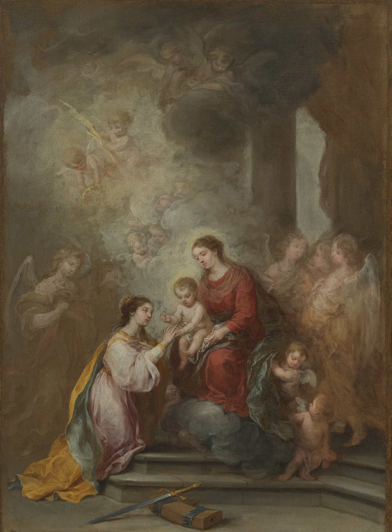 The Mystic Marriage Of Saint Catherine by Bartolome Esteban Murillo