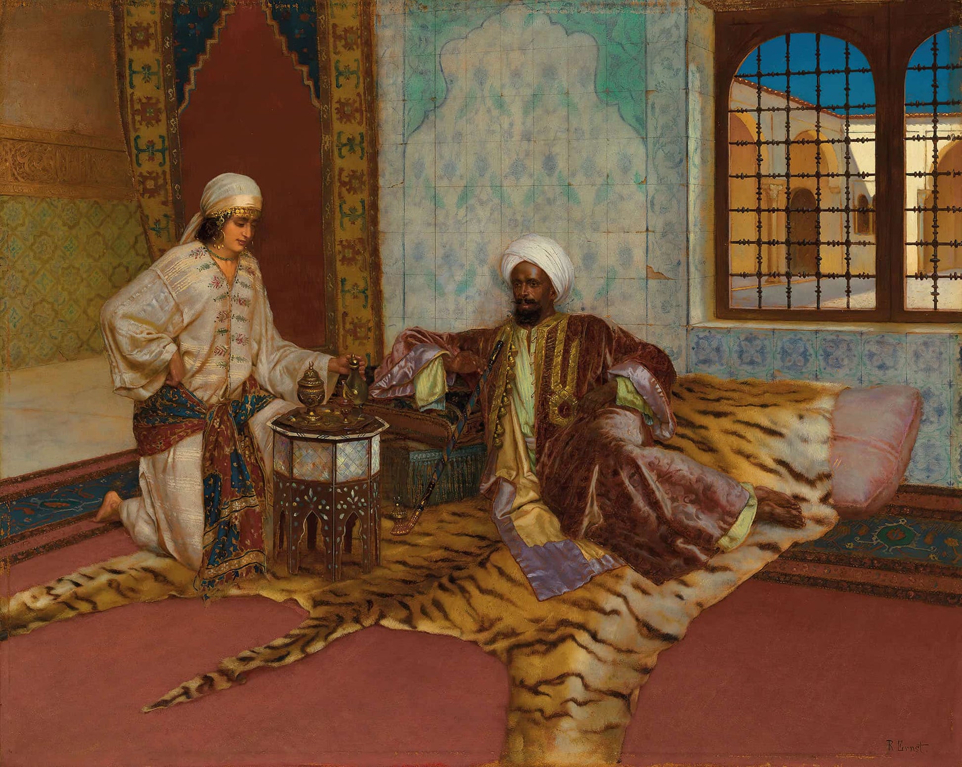 The Narghile Smoker by Rudolf Ernst