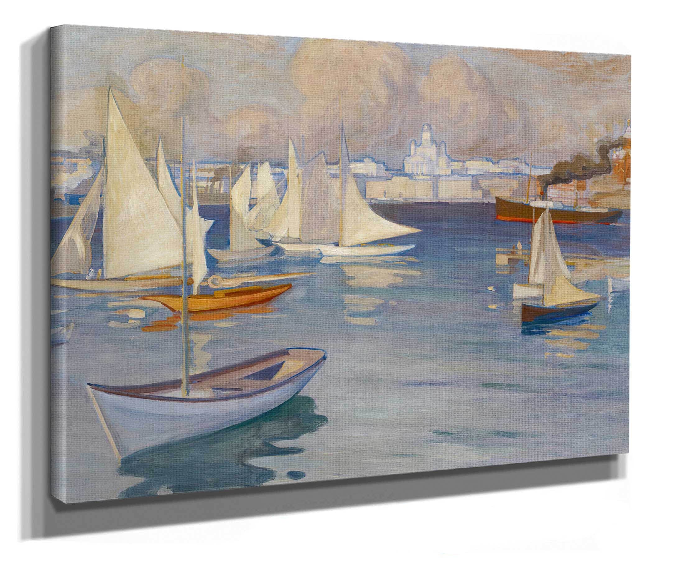The Nylandska Jaktklubben Harbour In Helsinki by Albert Edelfelt