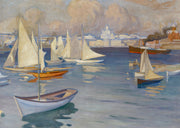 The Nylandska Jaktklubben Harbour In Helsinki by Albert Edelfelt