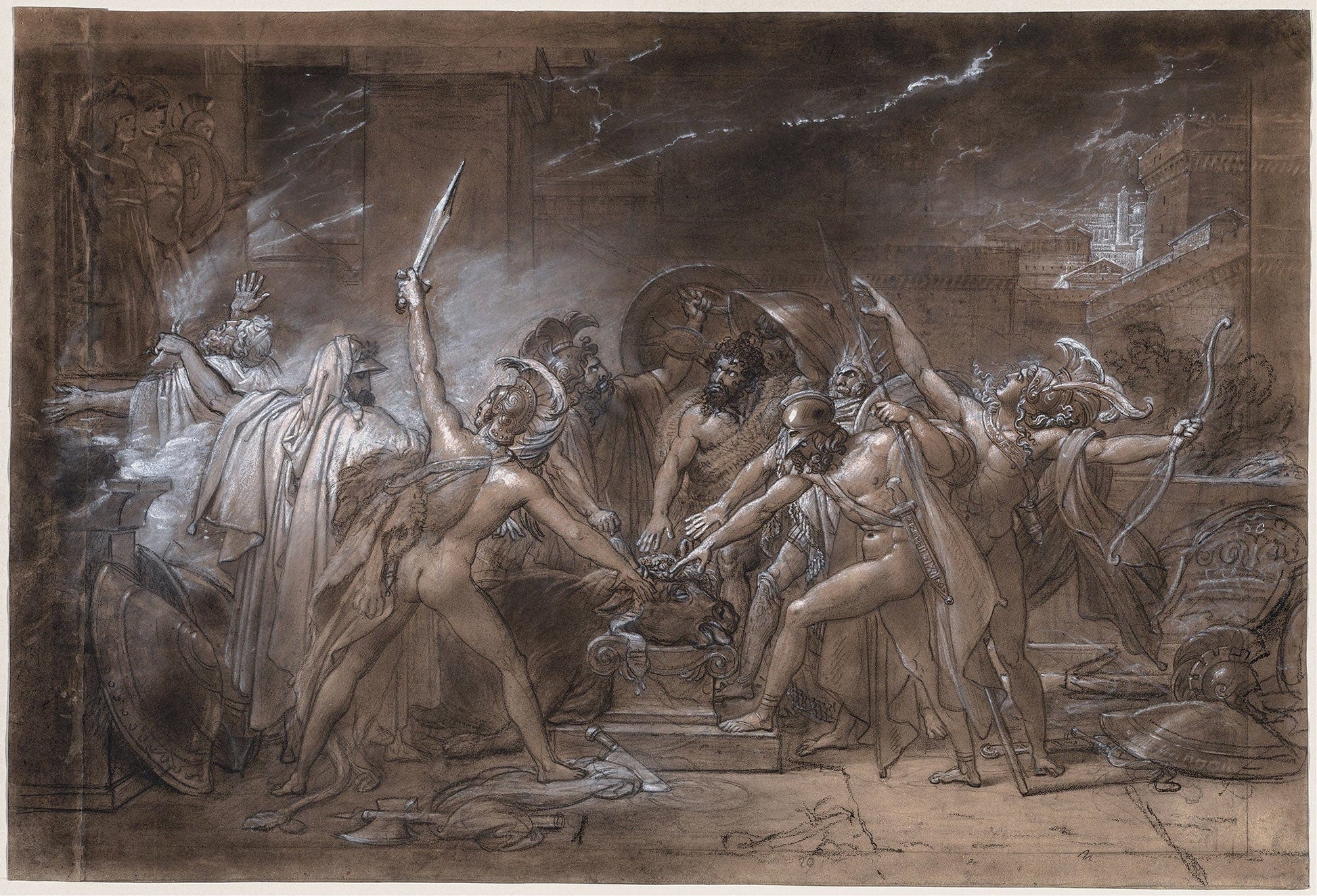 The Oath Of The Seven Chiefs Against Thebes by Anne Louis Girodet Trioson