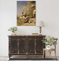 The Old Blue Tiled Mosque Outside Of Delhi India by Edwin Lord Weeks