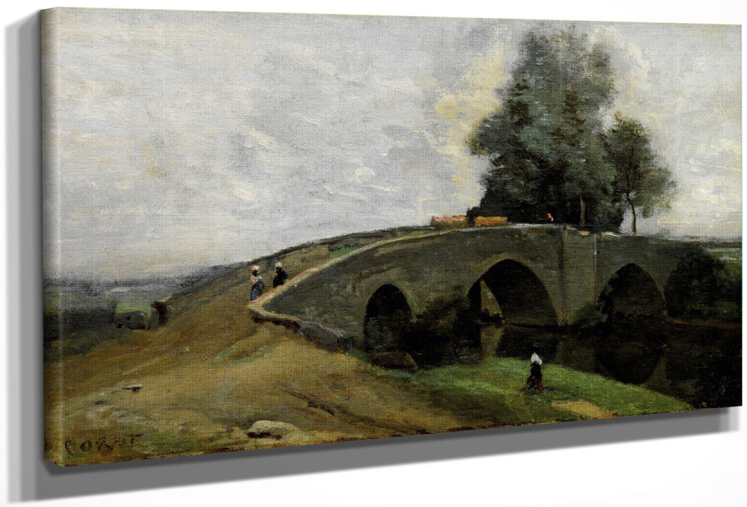 The Old Bridge By Jean Baptiste Camille Corot