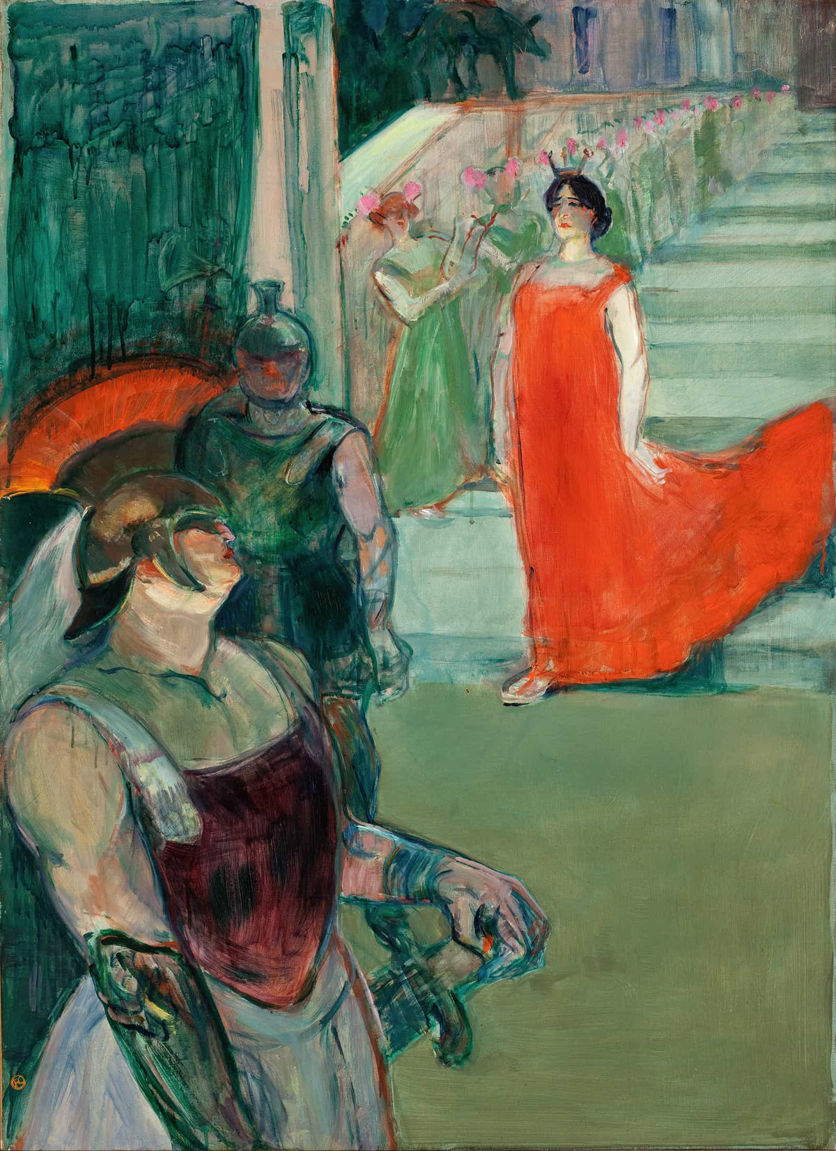 The Opera Messalina At Bordeaux Messaline Descend Lescalier Borde De Figurants by Henri De Toulouse Lautrec