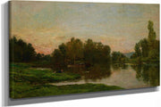 The Painters Barge At The Ile De Vaux On The Oise River by Charles Francois Daubigny