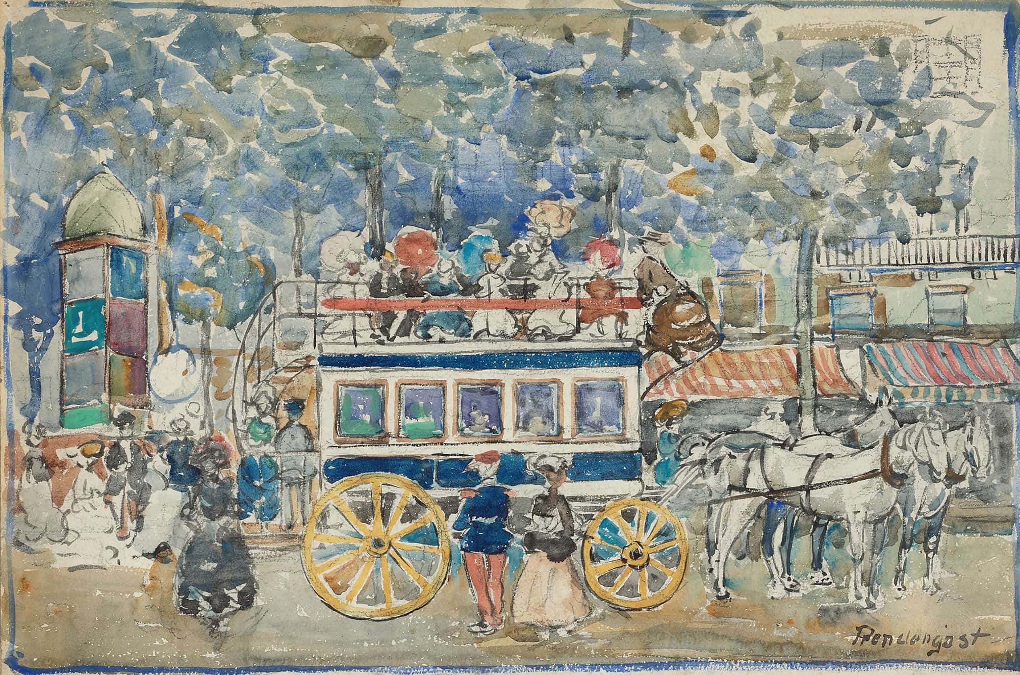 The Paris Omnibus by Maurice Prendergast