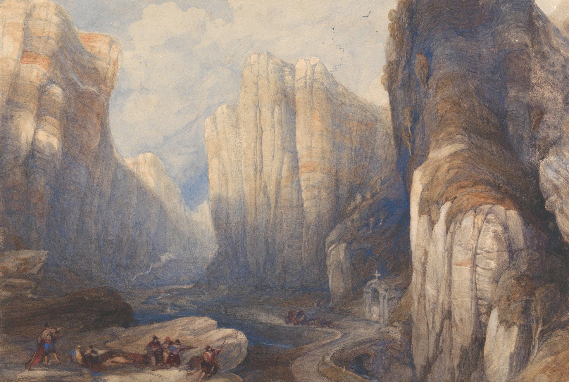 The Pass Of Pancorbo The Pyrenees by David Roberts
