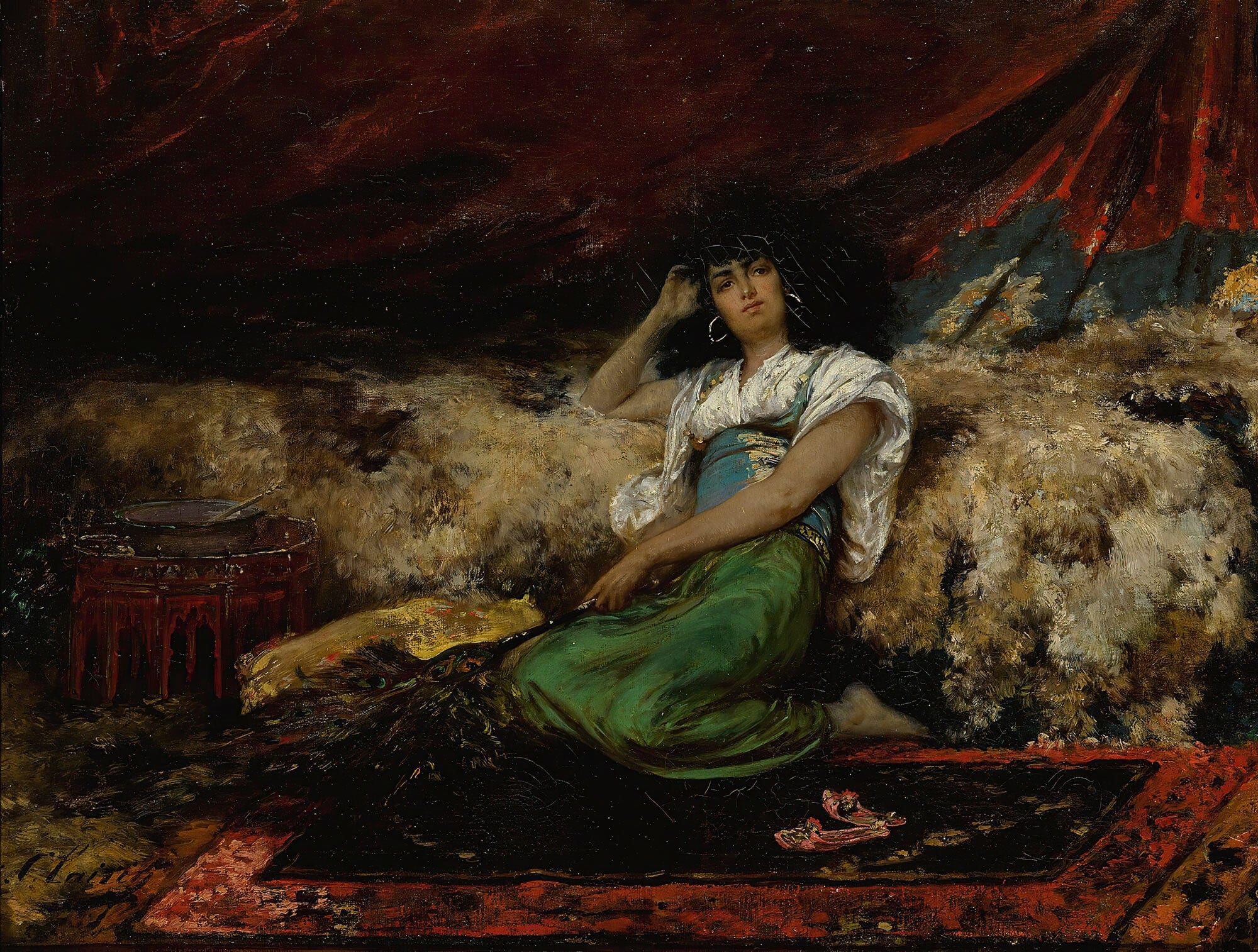 The Peacock Fan by Georges Jules Victor Clairin