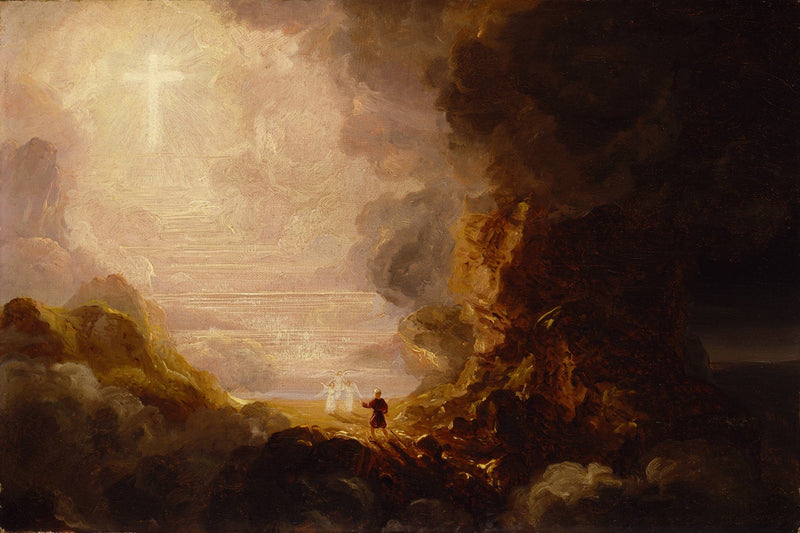 The Pilgrim Of The Cross At The End Of His Journey Study For Series The Cross And The World by Thomas Cole