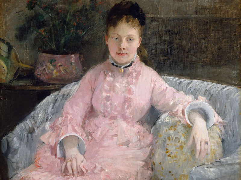 The Pink Dress Albertie Marguerite Carre Later Madame Ferdinand Henri Himmes by Berthe Morisot