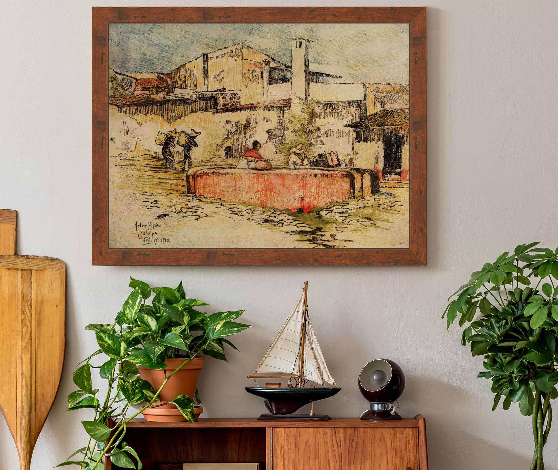 The Pink Fountain At Jalapa by Helen Hyde