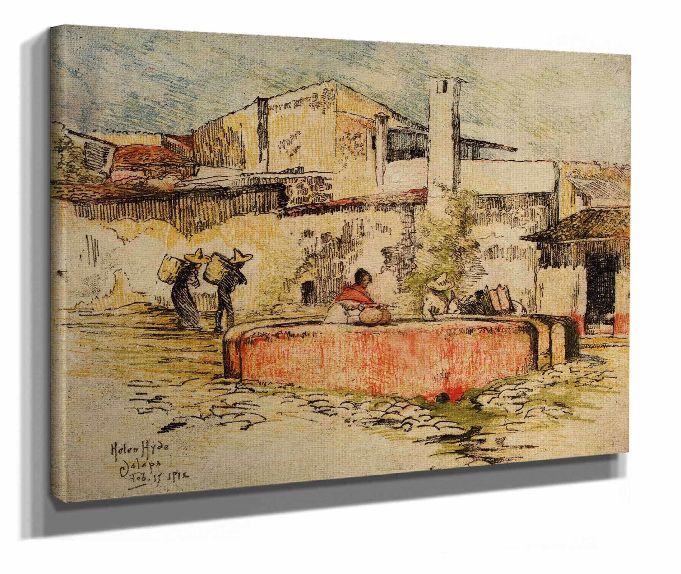 The Pink Fountain At Jalapa by Helen Hyde
