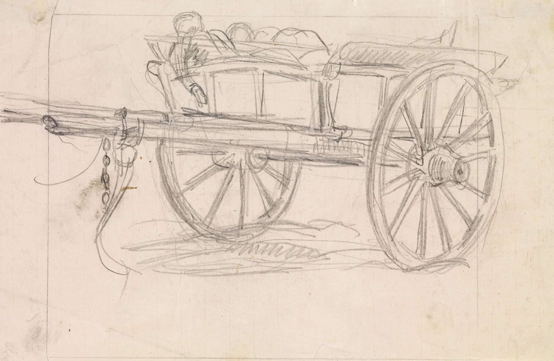 The Plague Of Elliant Sketch Of A Cart Carrying The Dead by Sir John Everett Millais