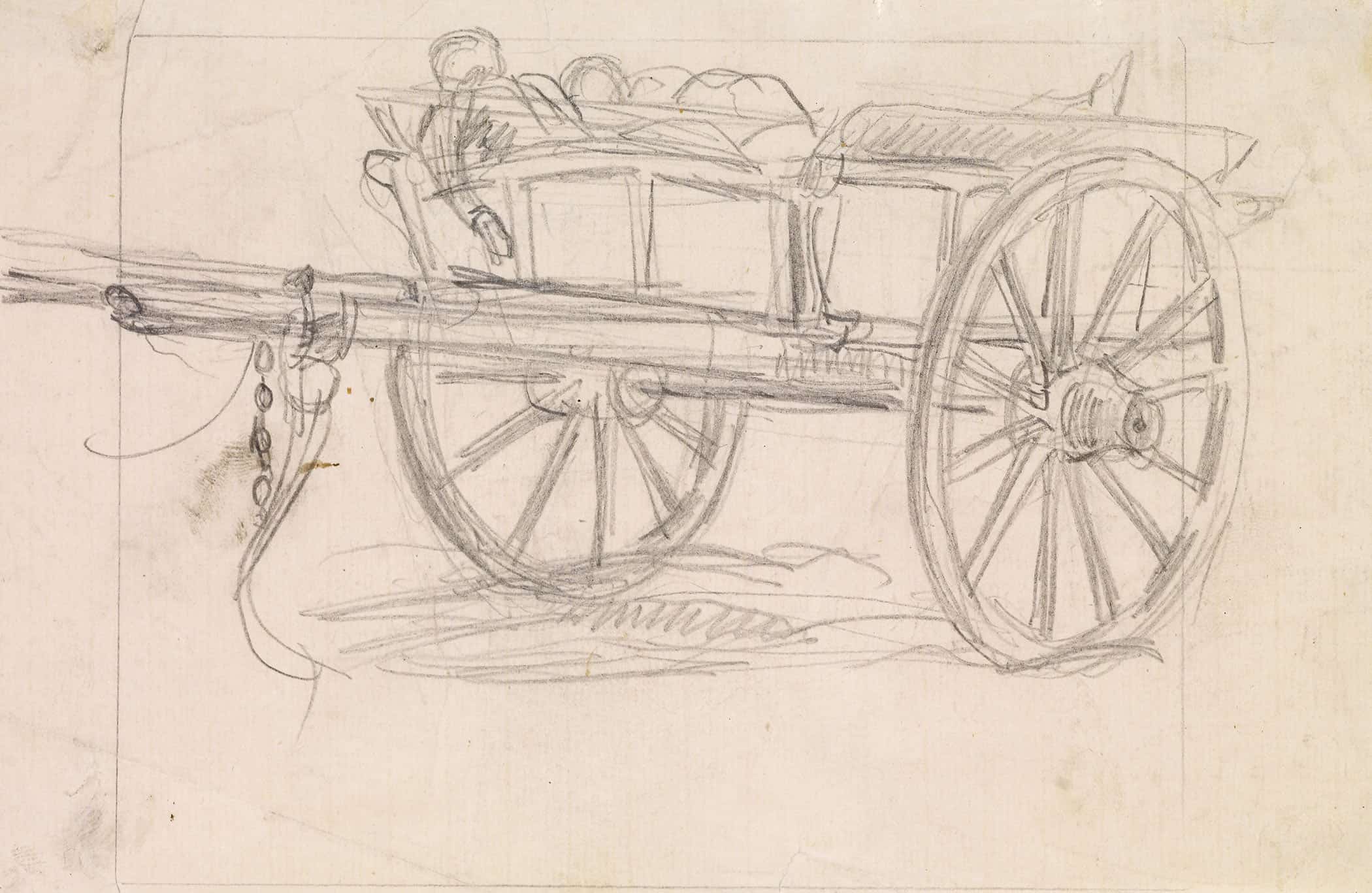 The Plague Of Elliant Sketch Of A Cart Carrying The Dead by Sir John Everett Millais