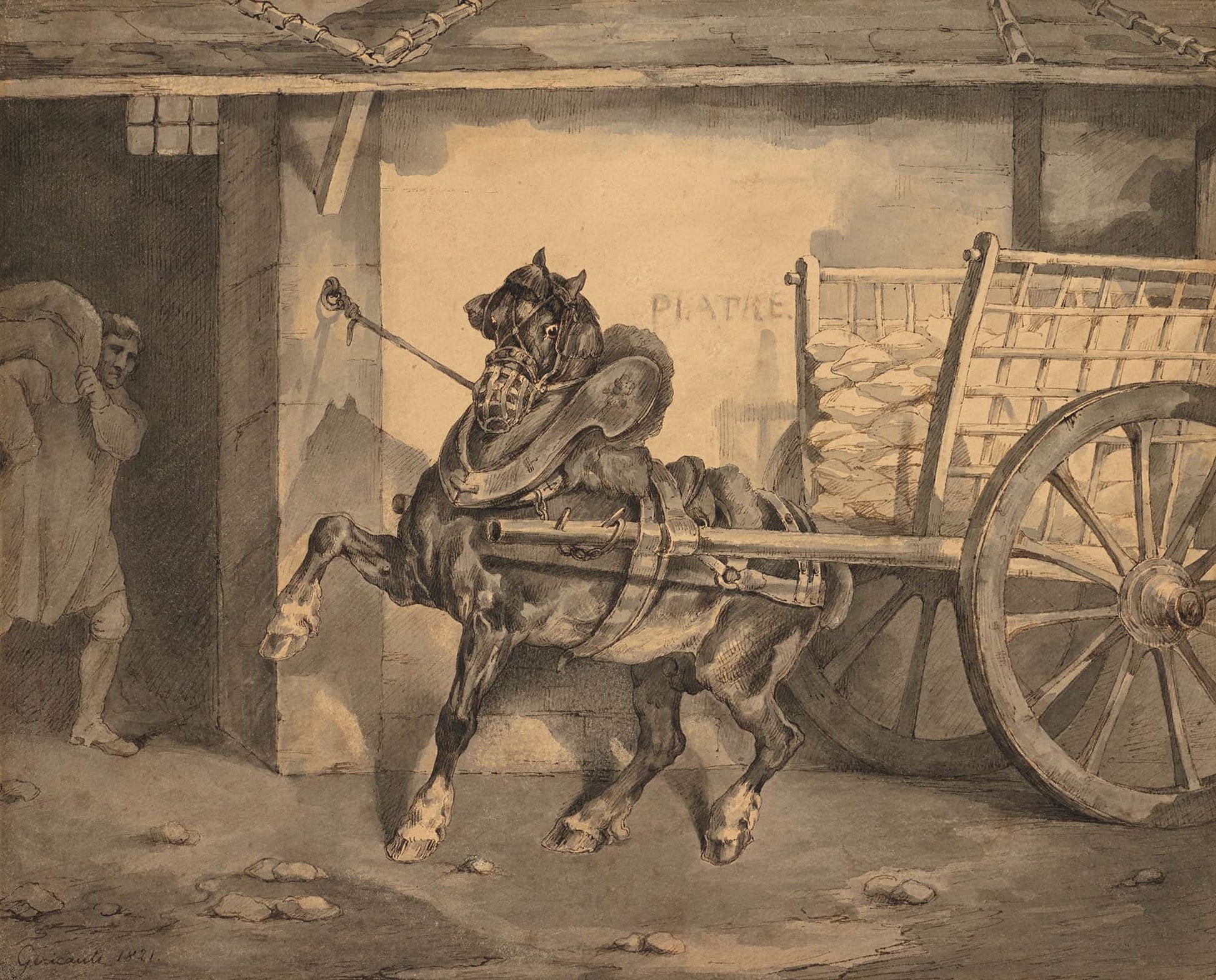 The Plastermakers Horse Le Cheval Du Platrier by Theodore Gericault