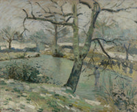 The Pond At Montfoucault Effect Of Winter by Camille Pissarro