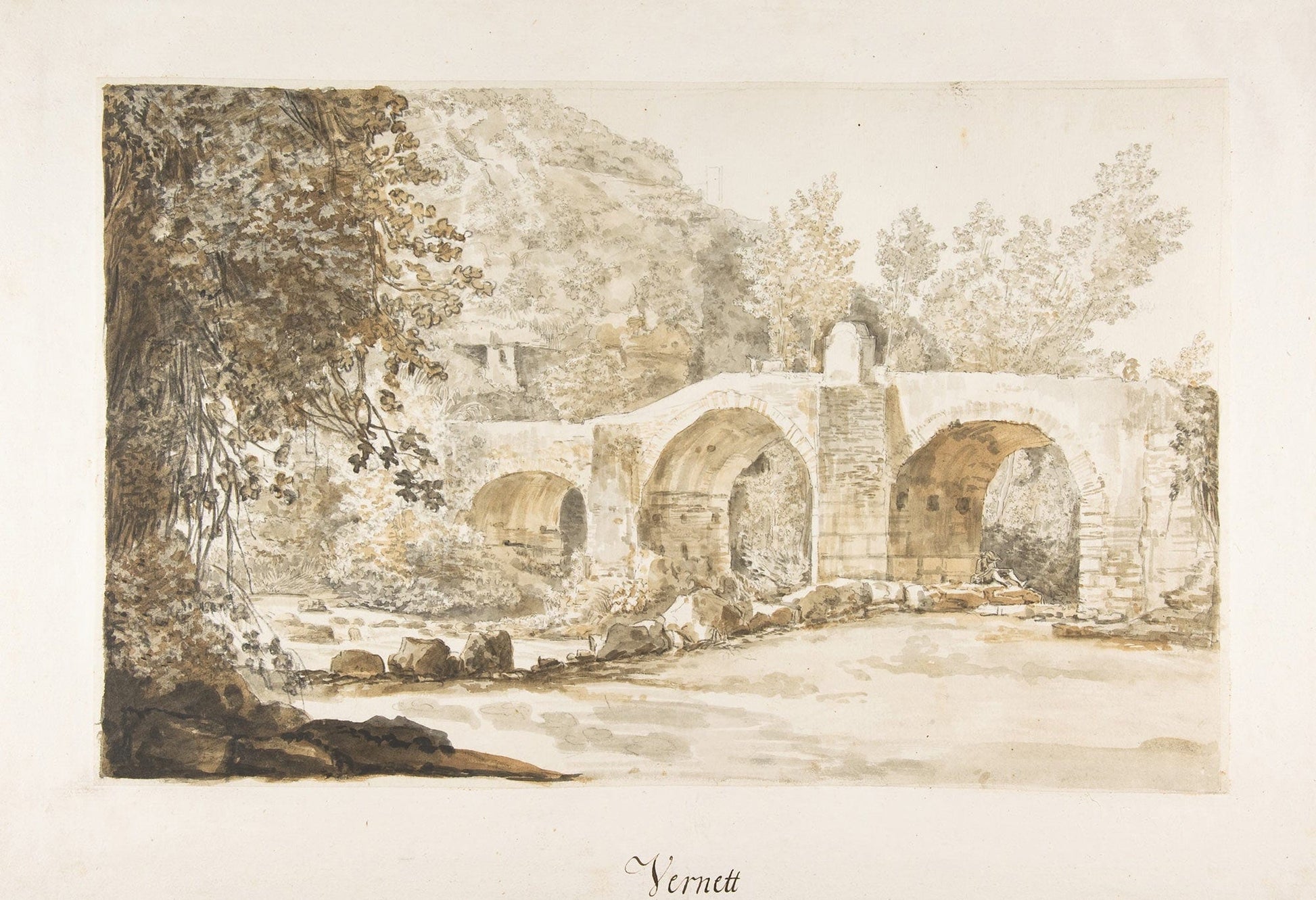 The Ponte Acquoria Th Century by Claude Joseph Vernet