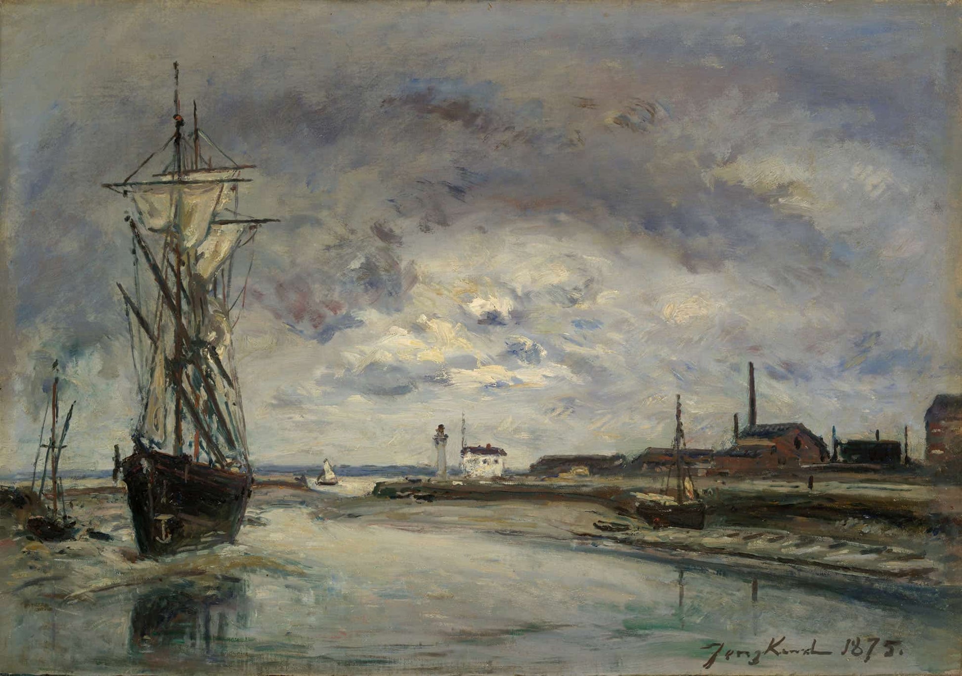 The Port Of Honfleur by Johan Barthold Jongkind
