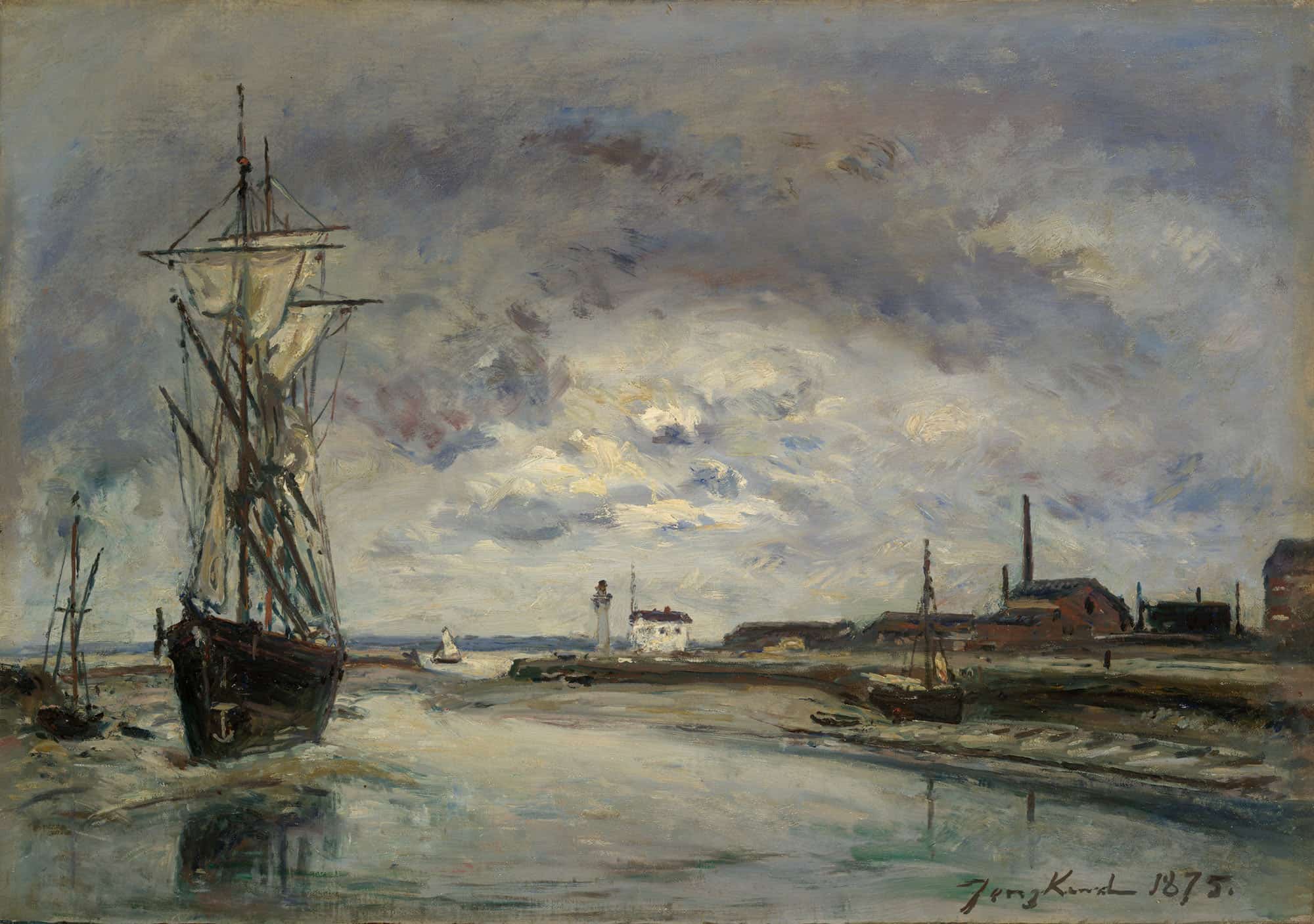The Port Of Honfleur by Johan Barthold Jongkind