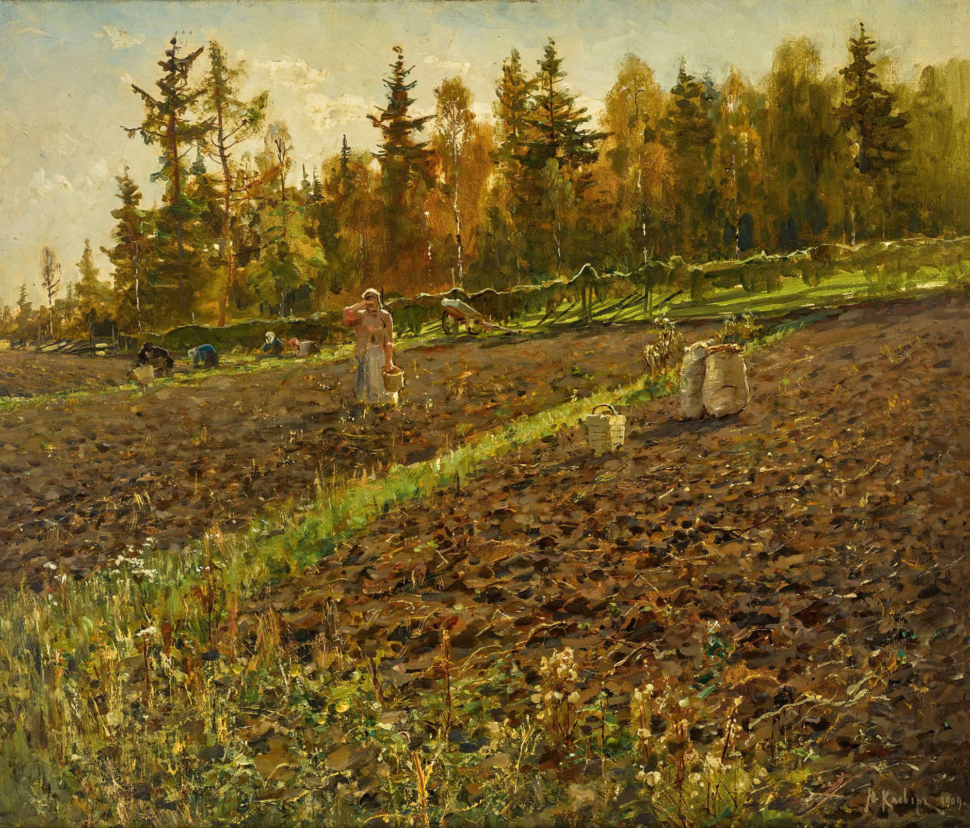 The Potato Gatherers by Julius Sergius Klever