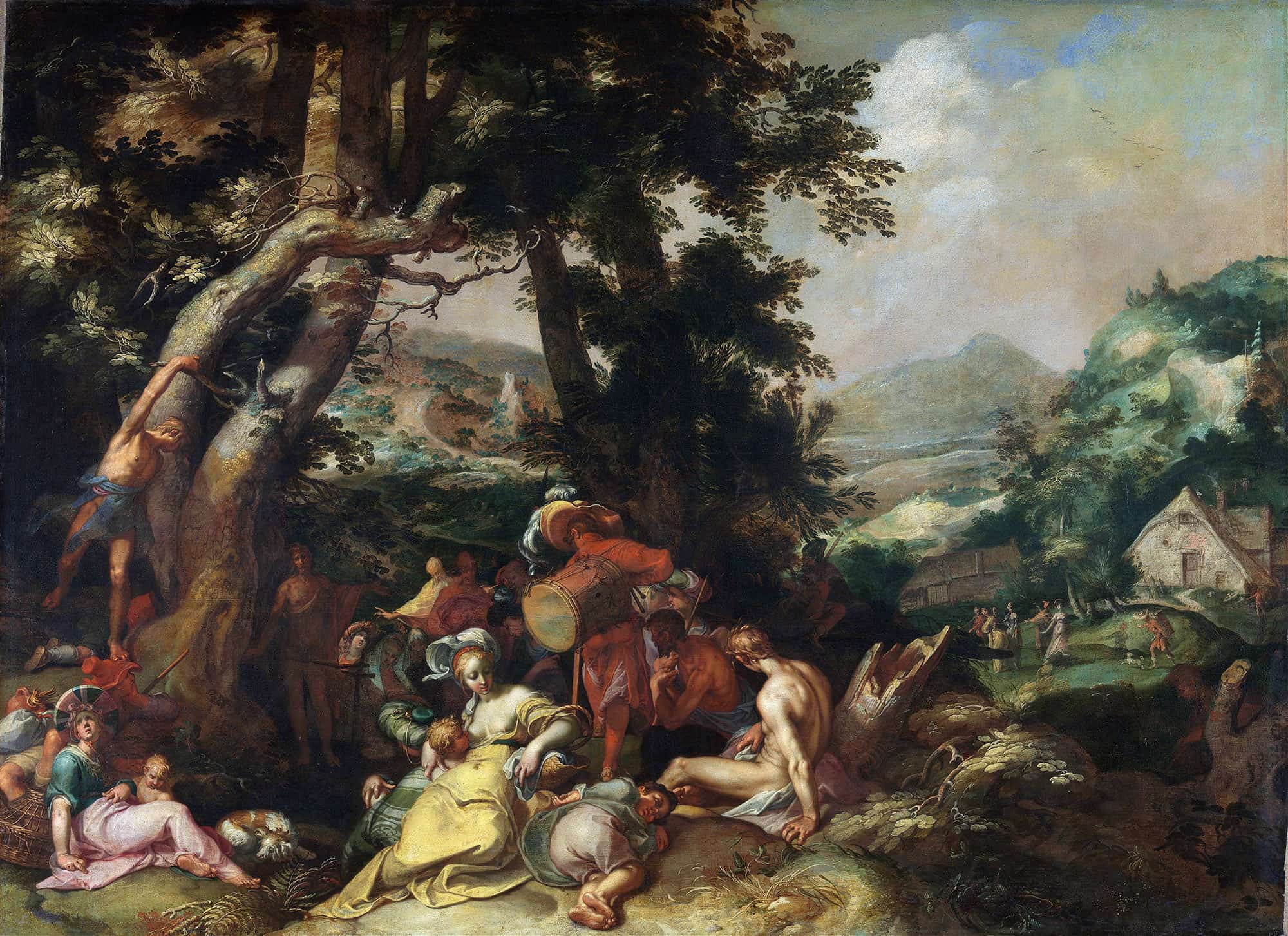 The Preaching Of Saint John The Baptist by Abraham Bloemaert