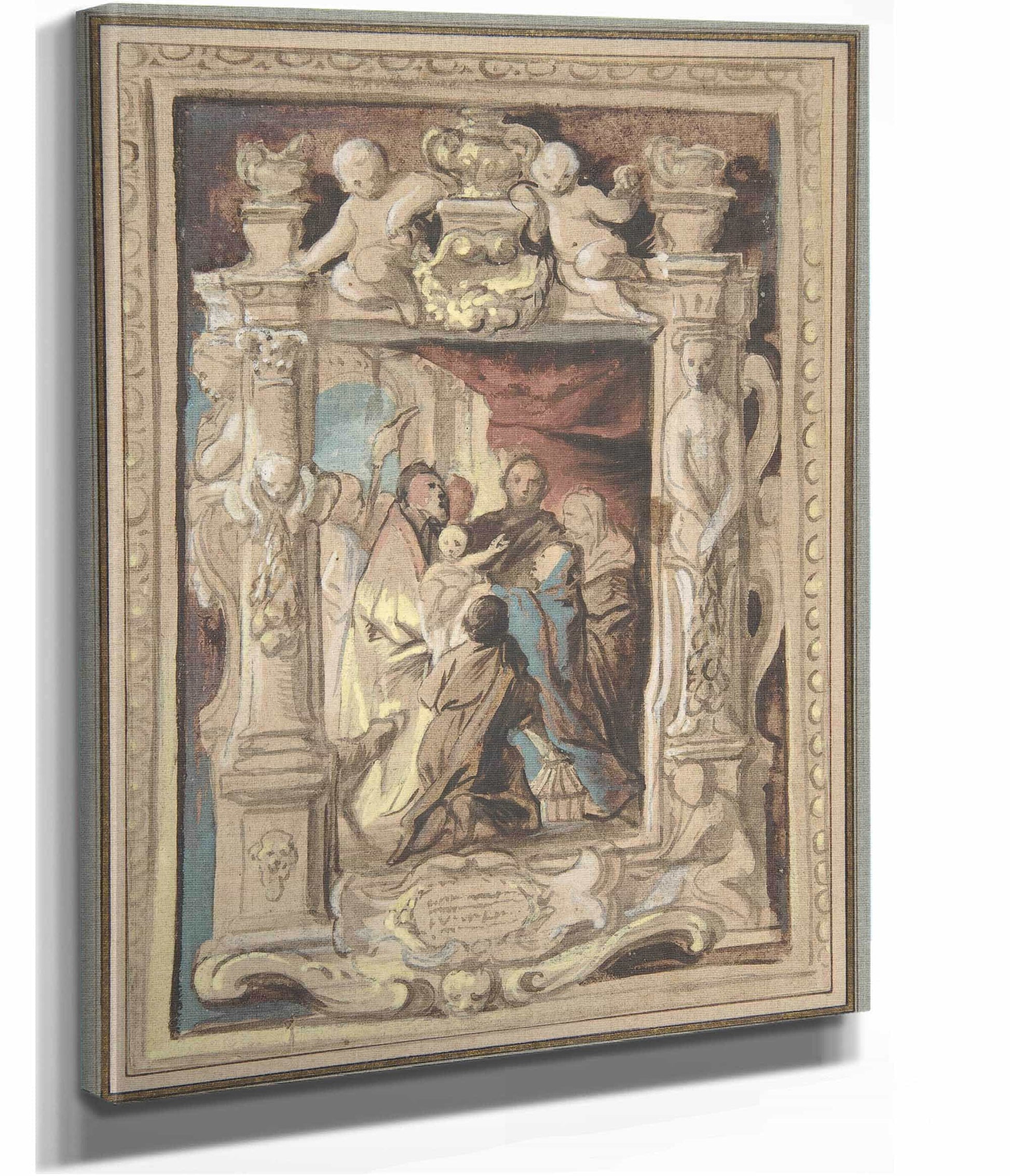The Presentation In The Temple With A Design For A Sculpted Frame by Jacob Jordaens