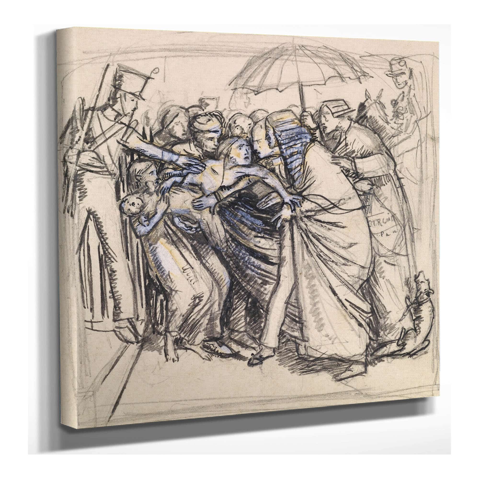 The Prisoners Wife Sketch Of The Wife Confronting Judge by Sir John Everett Millais