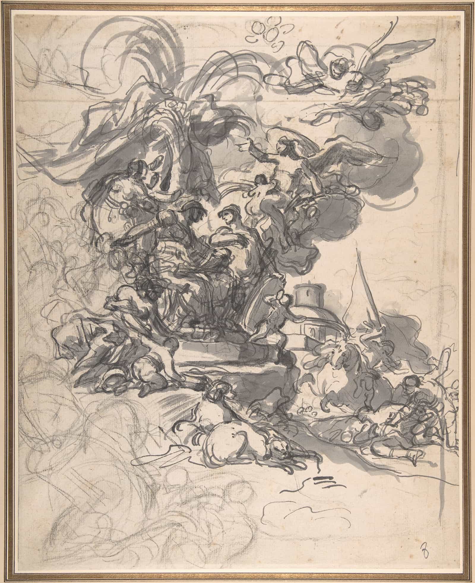 The Prophetess Deborah Ordering Barak To Take Arms Against Sisera   by Francesco Solimena