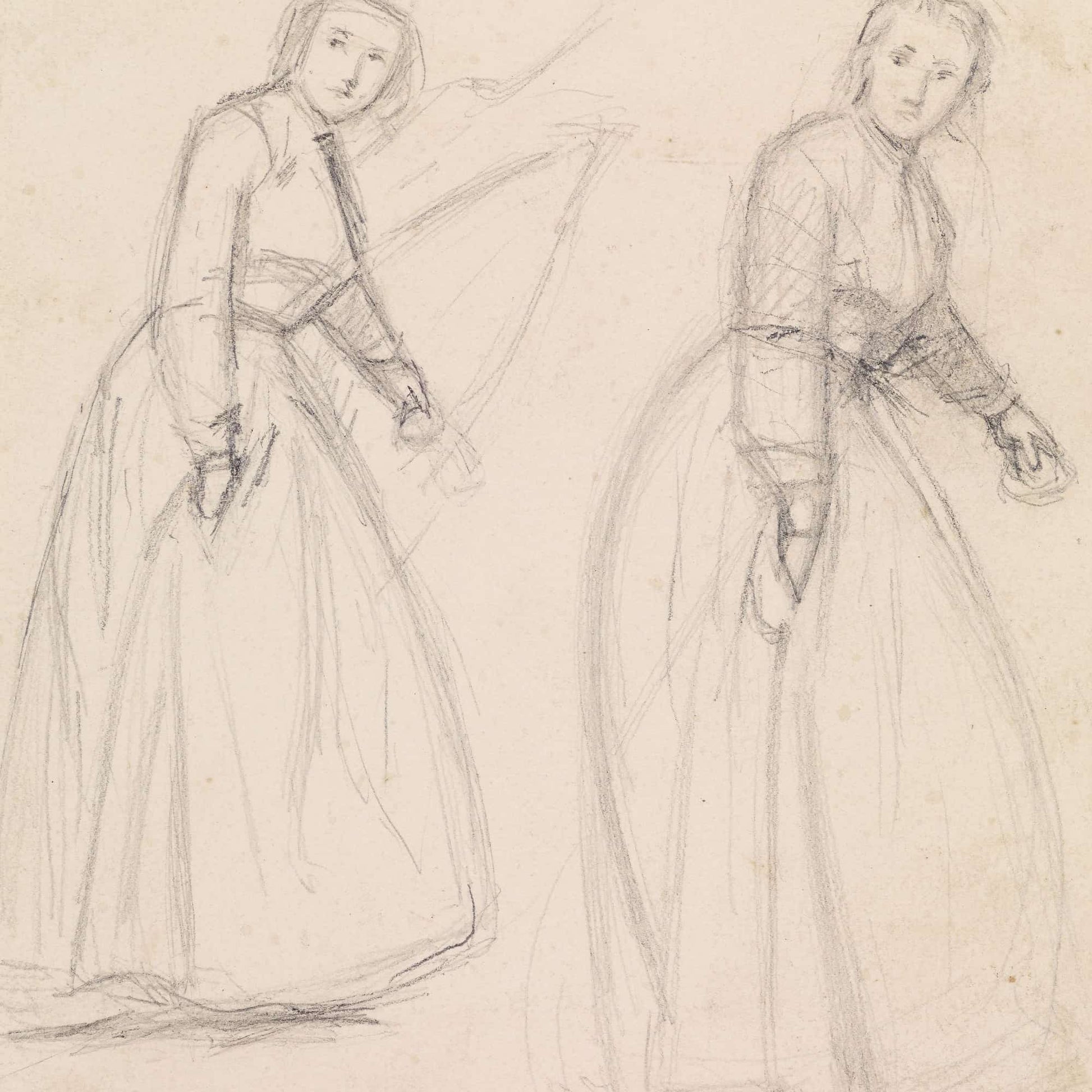 The Proscribed Royalist Puritan Girl Visiting Cavalier Lover by Sir John Everett Millais